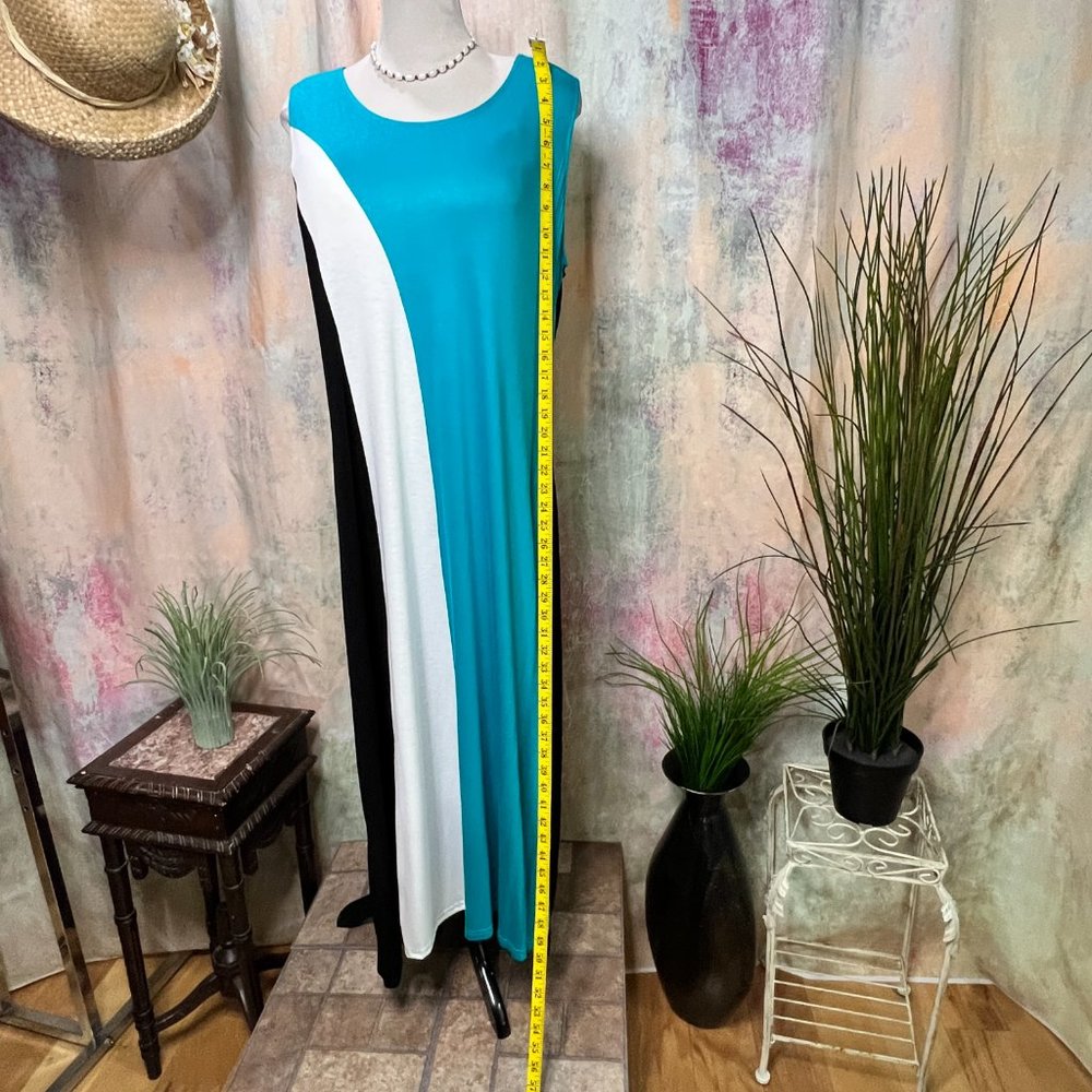 Bi @ Fang # Color Block Plus Size Maxi Casual Dre… - image 6